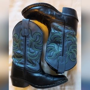 Smoky Mountain Kids Cowboy Boots Black Foot, Blue Upper Size 13